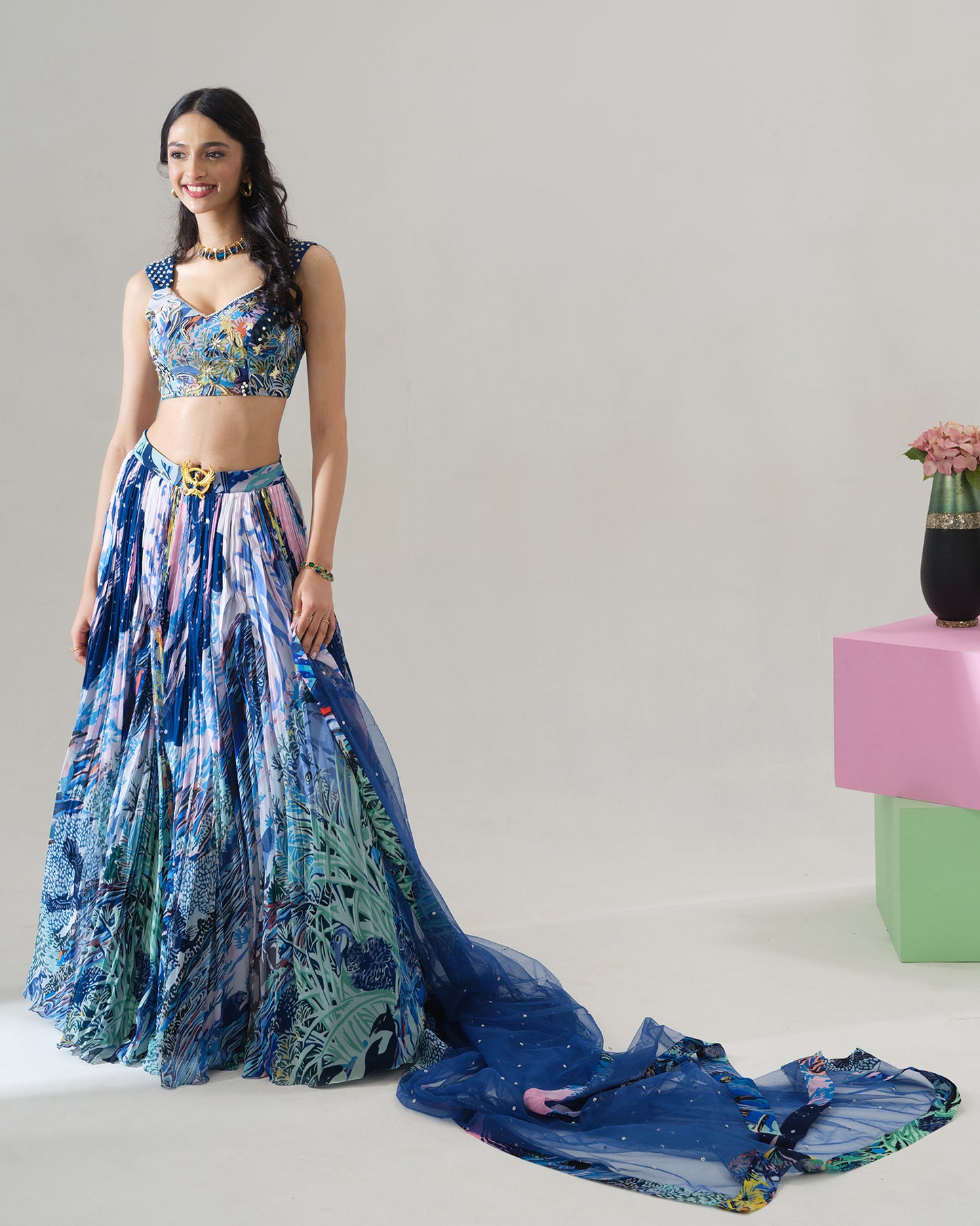 Midnight Tropics Lehenga Set