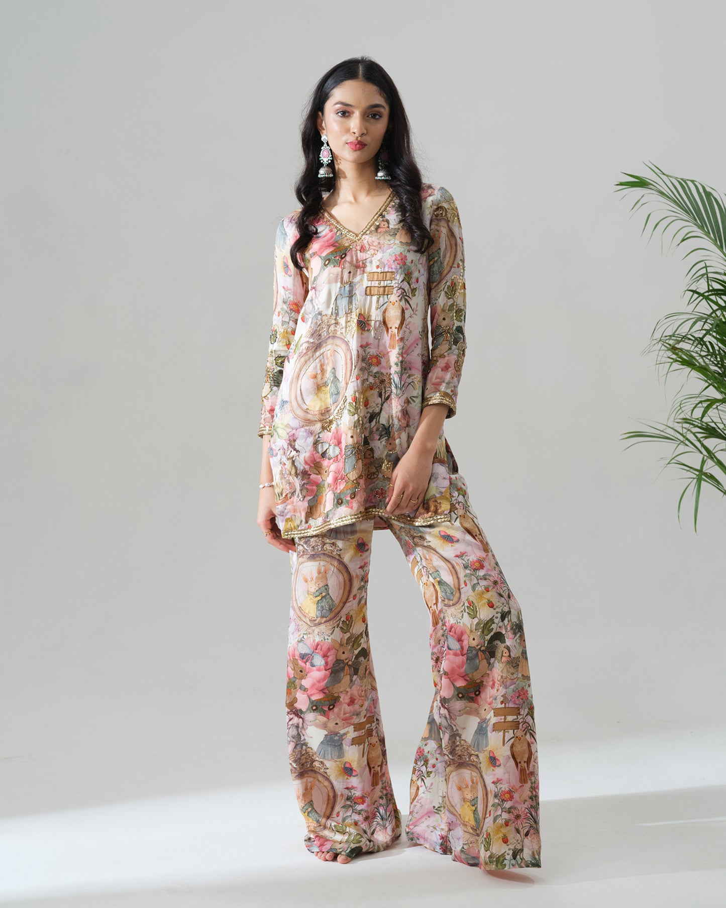 Vintage-Inspired Printed Co-ord Set