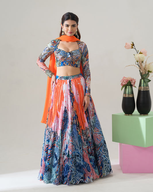 Sunset Bloom Lehenga Set