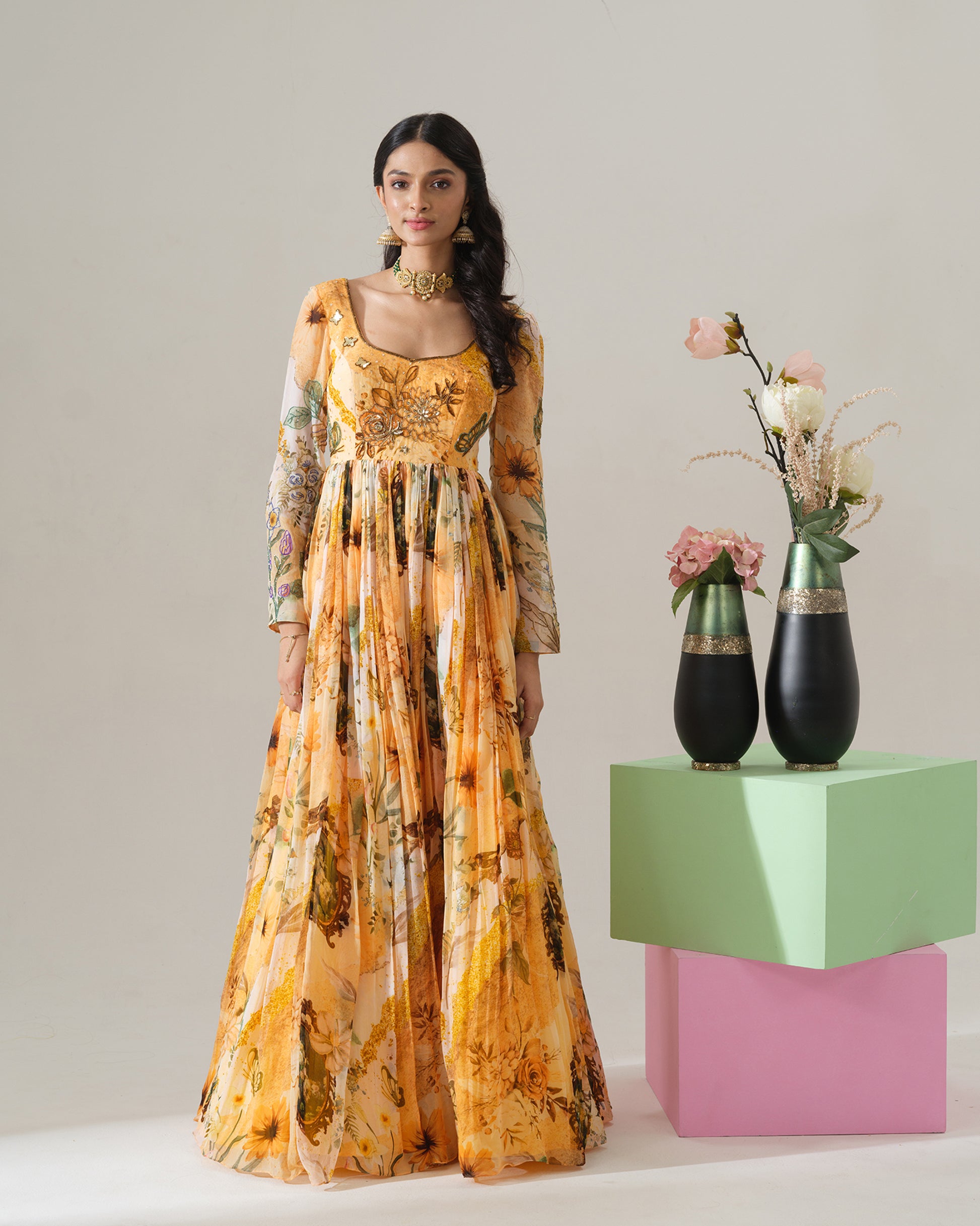 Golden Bloom Gown