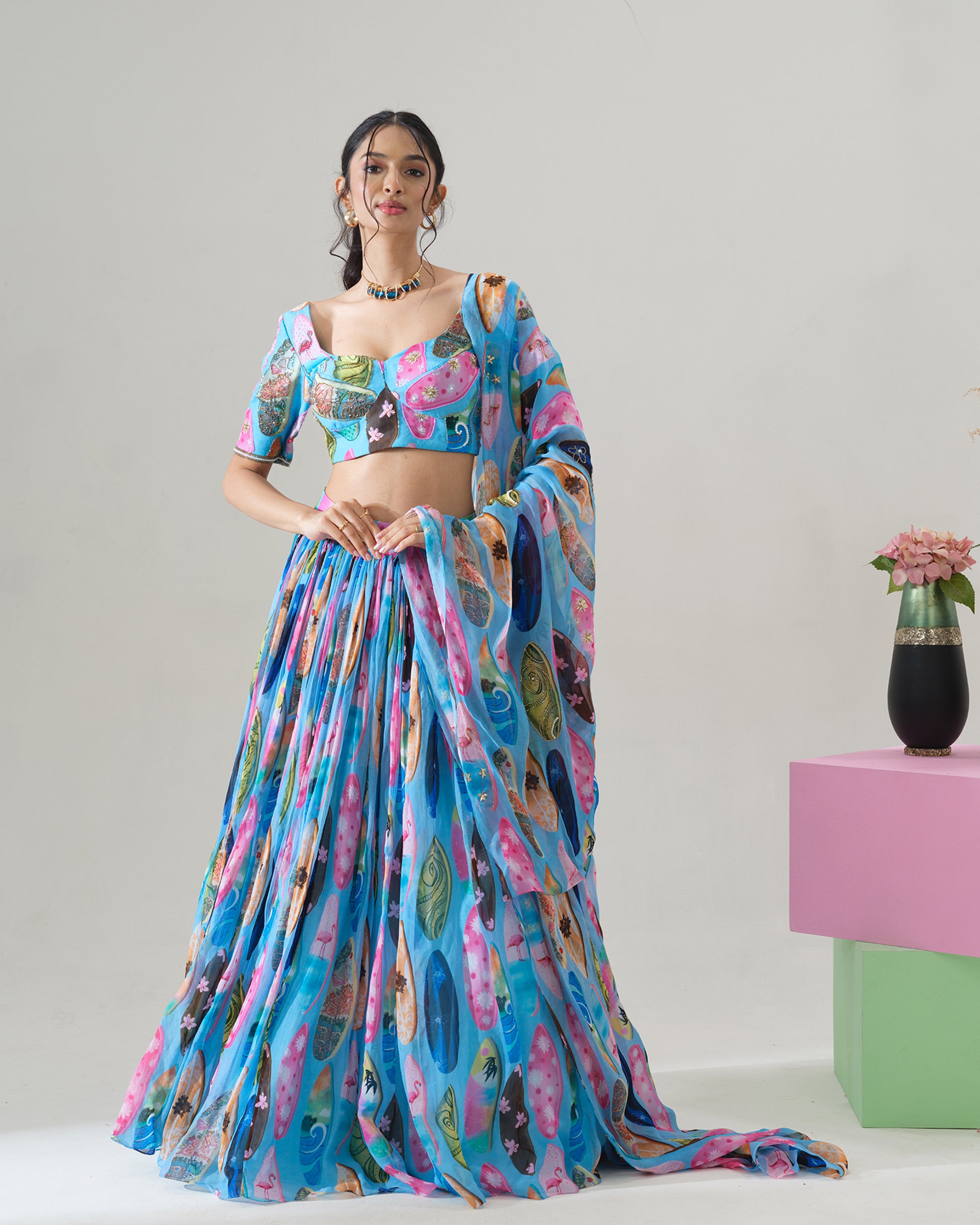 Azure Elegance Lehenga Set