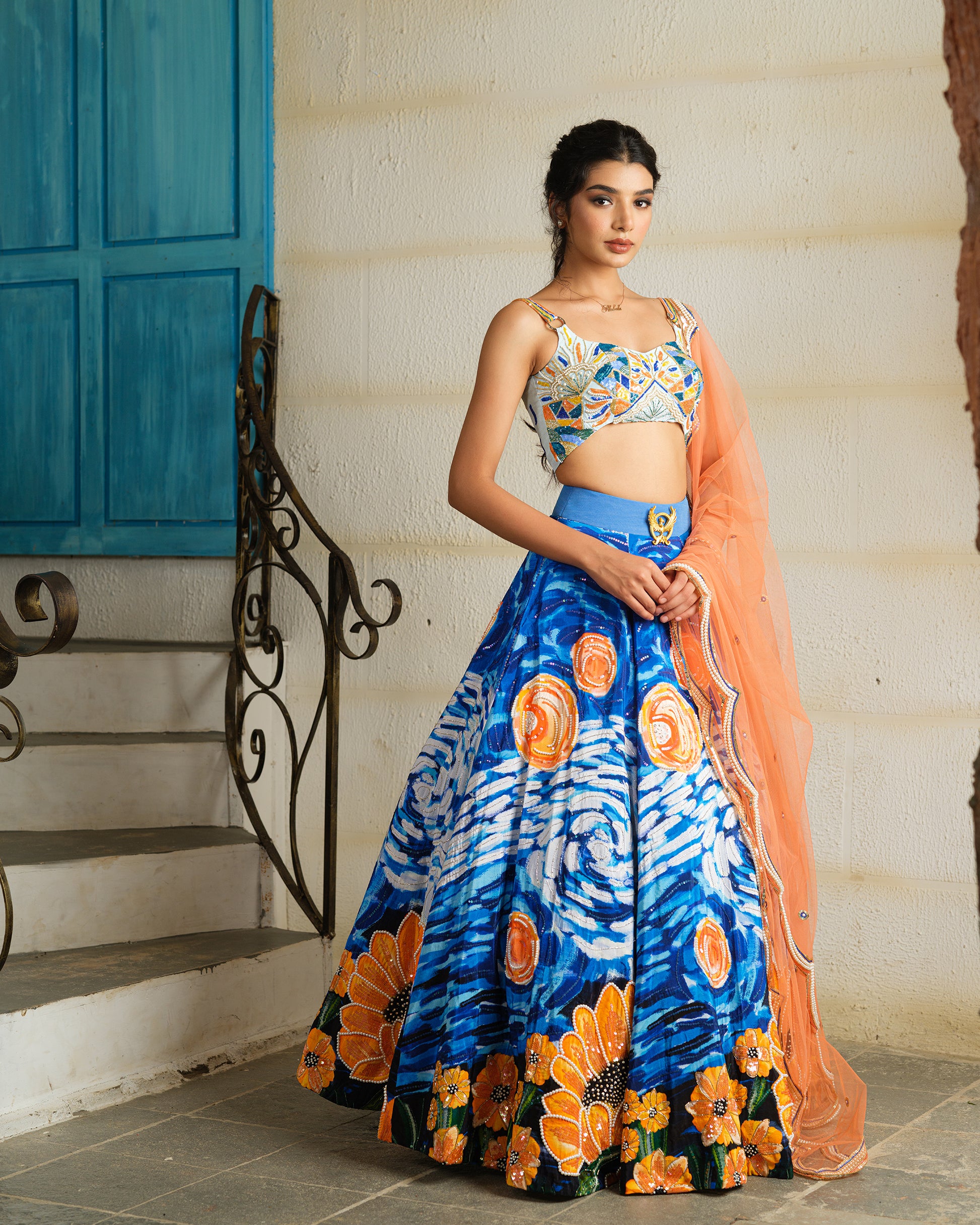 Blue Starry Night Lehenga Set