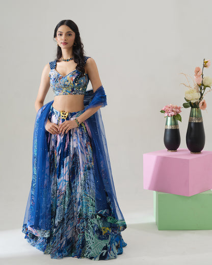 Midnight Tropics Lehenga Set