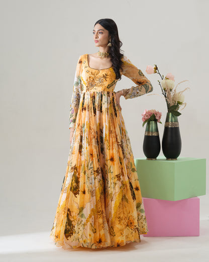 Golden Bloom Gown