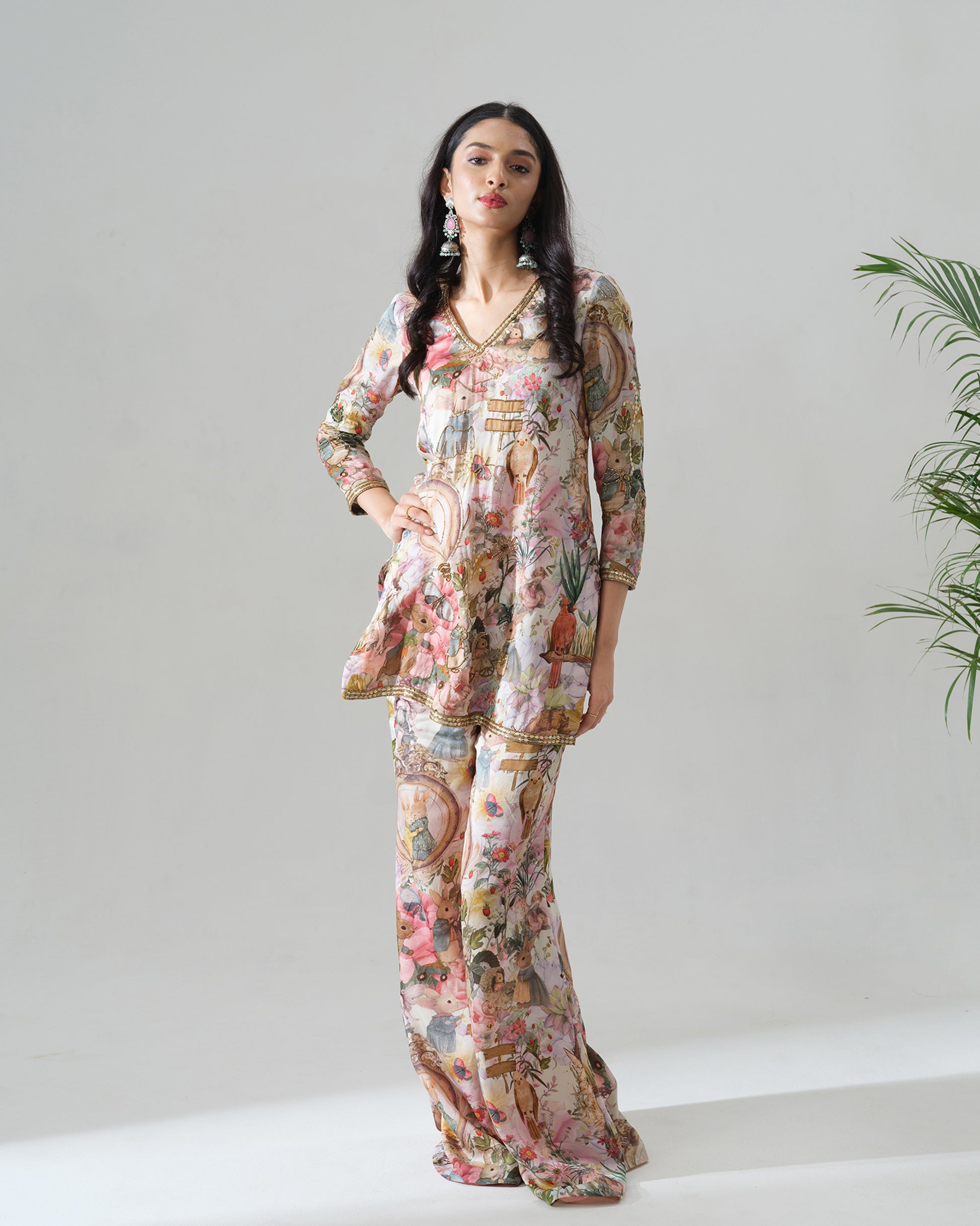 Vintage-Inspired Printed Co-ord Set