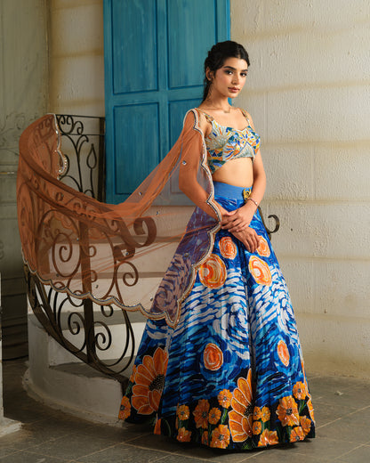 Blue Starry Night Lehenga Set