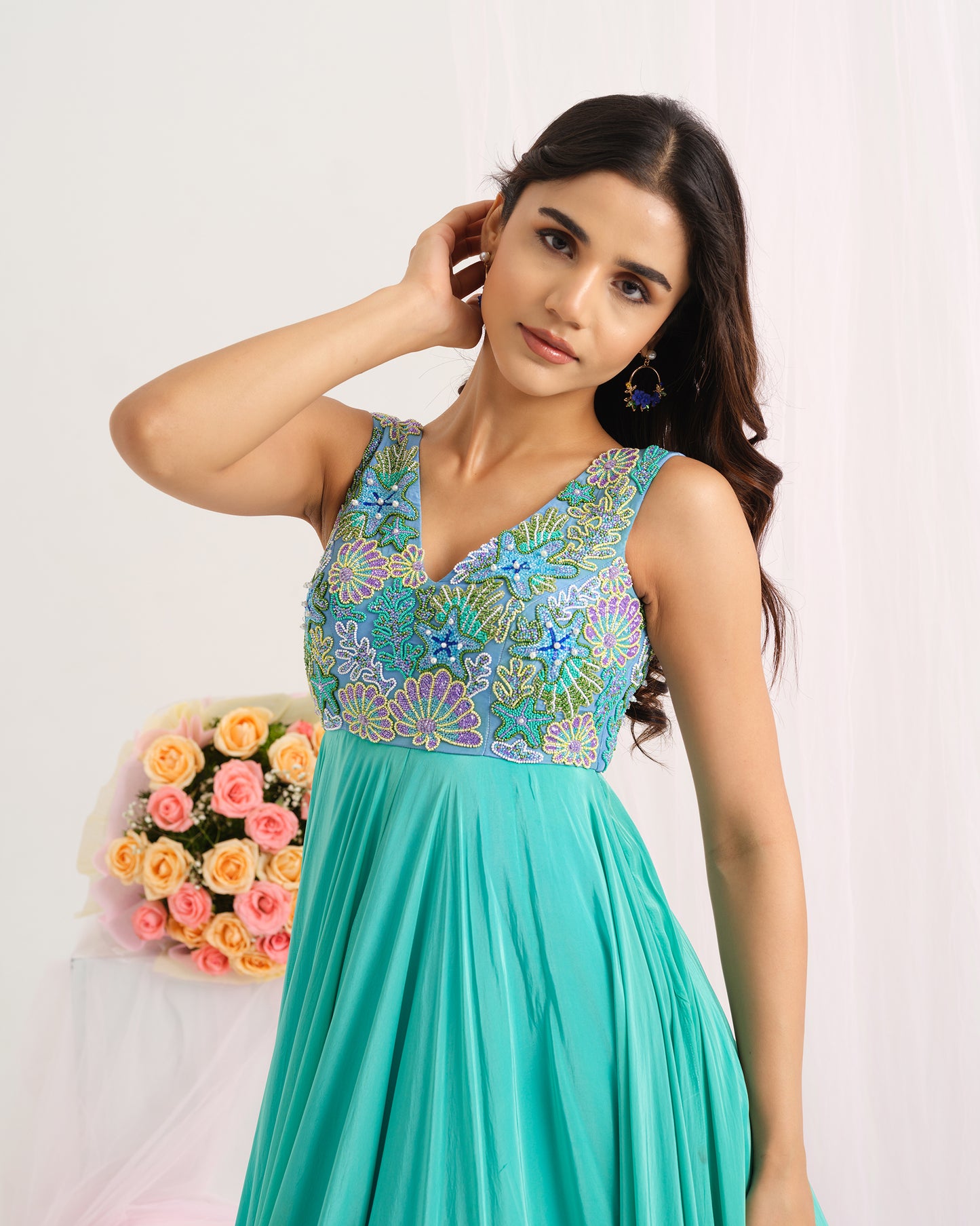 Tropical Leaf Lehenga Set