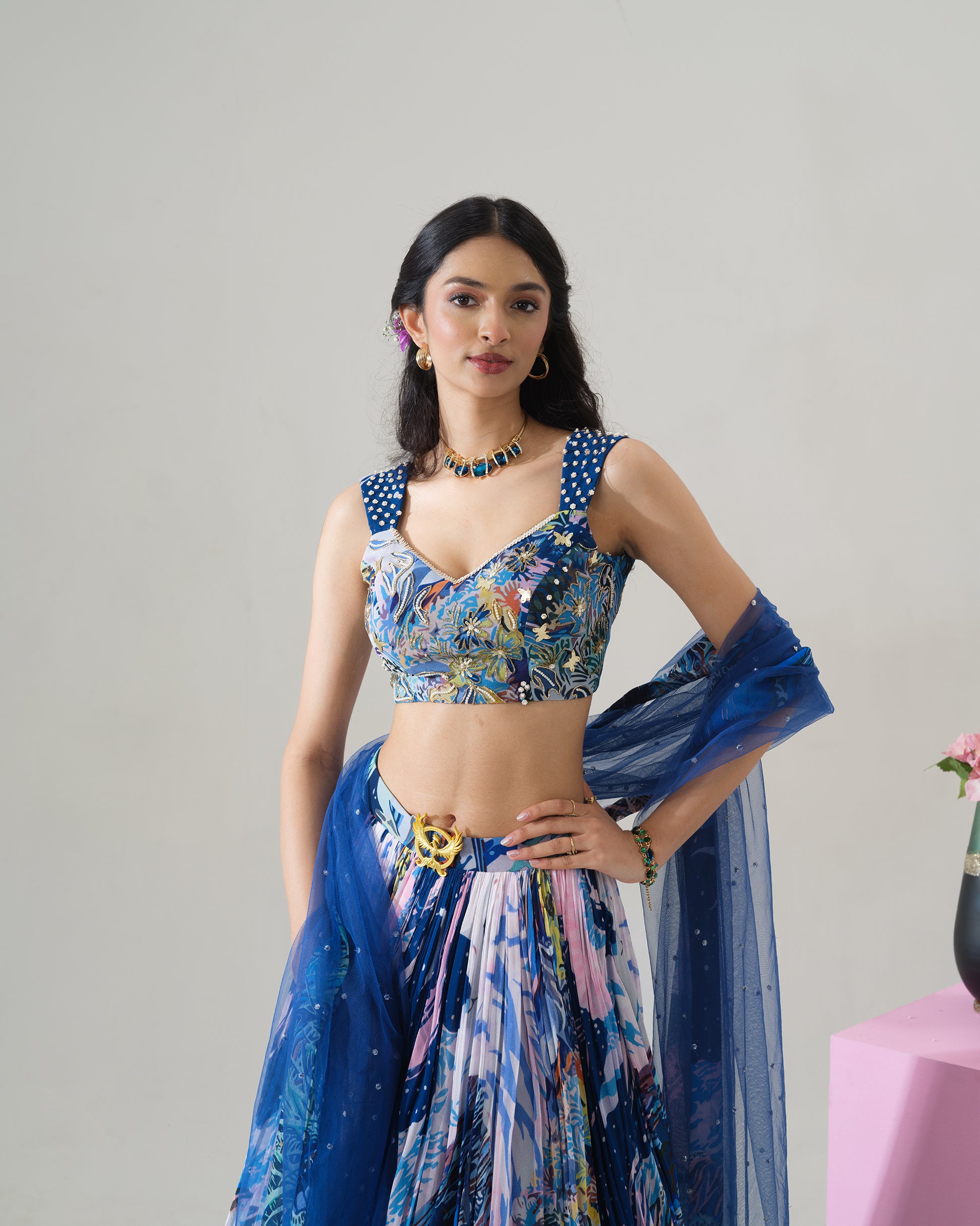 Midnight Tropics Lehenga Set