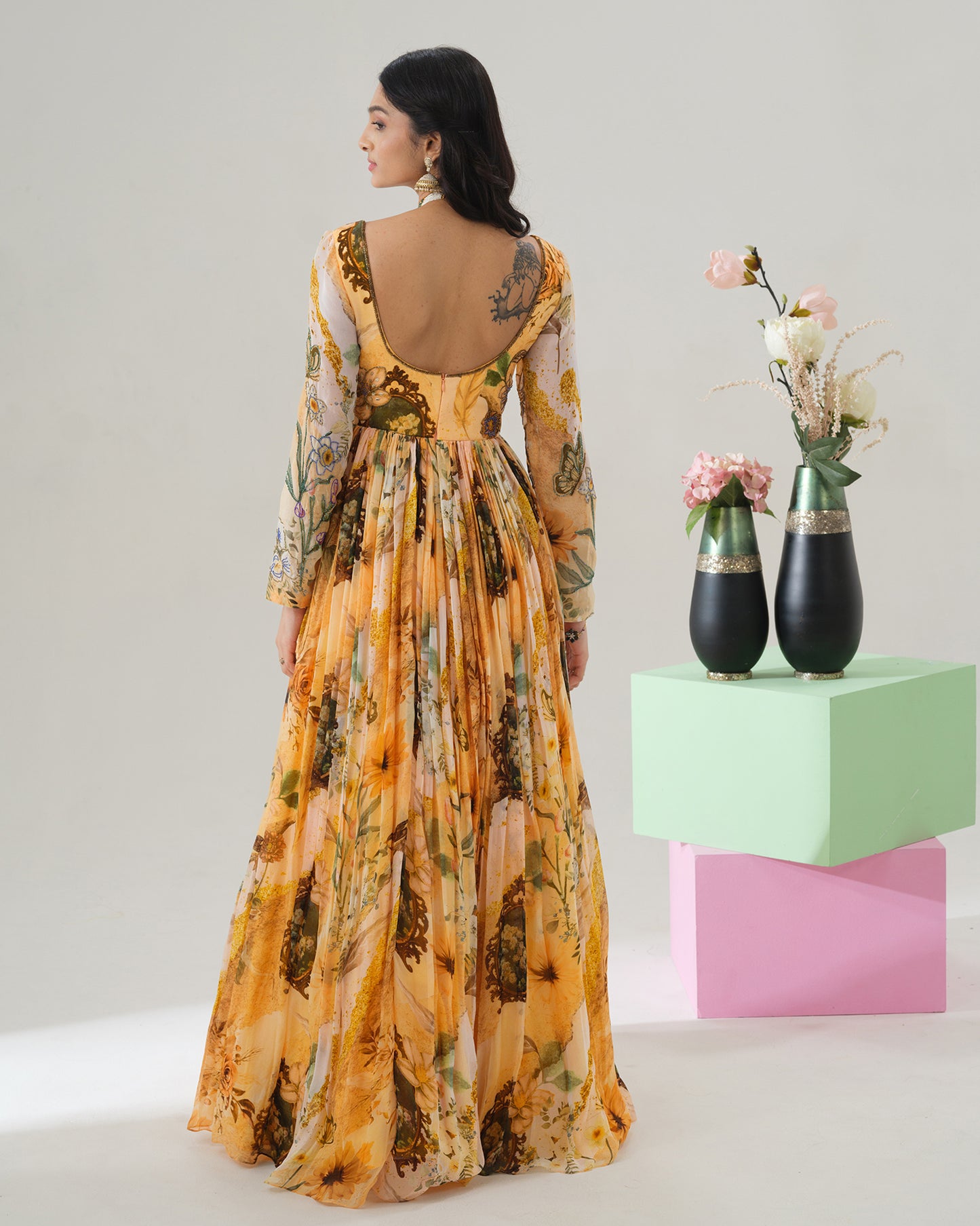 Golden Bloom Gown