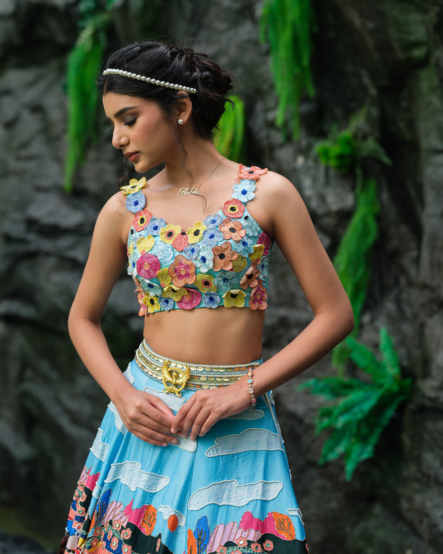 Cyan Blue Storyland Lehenga Set