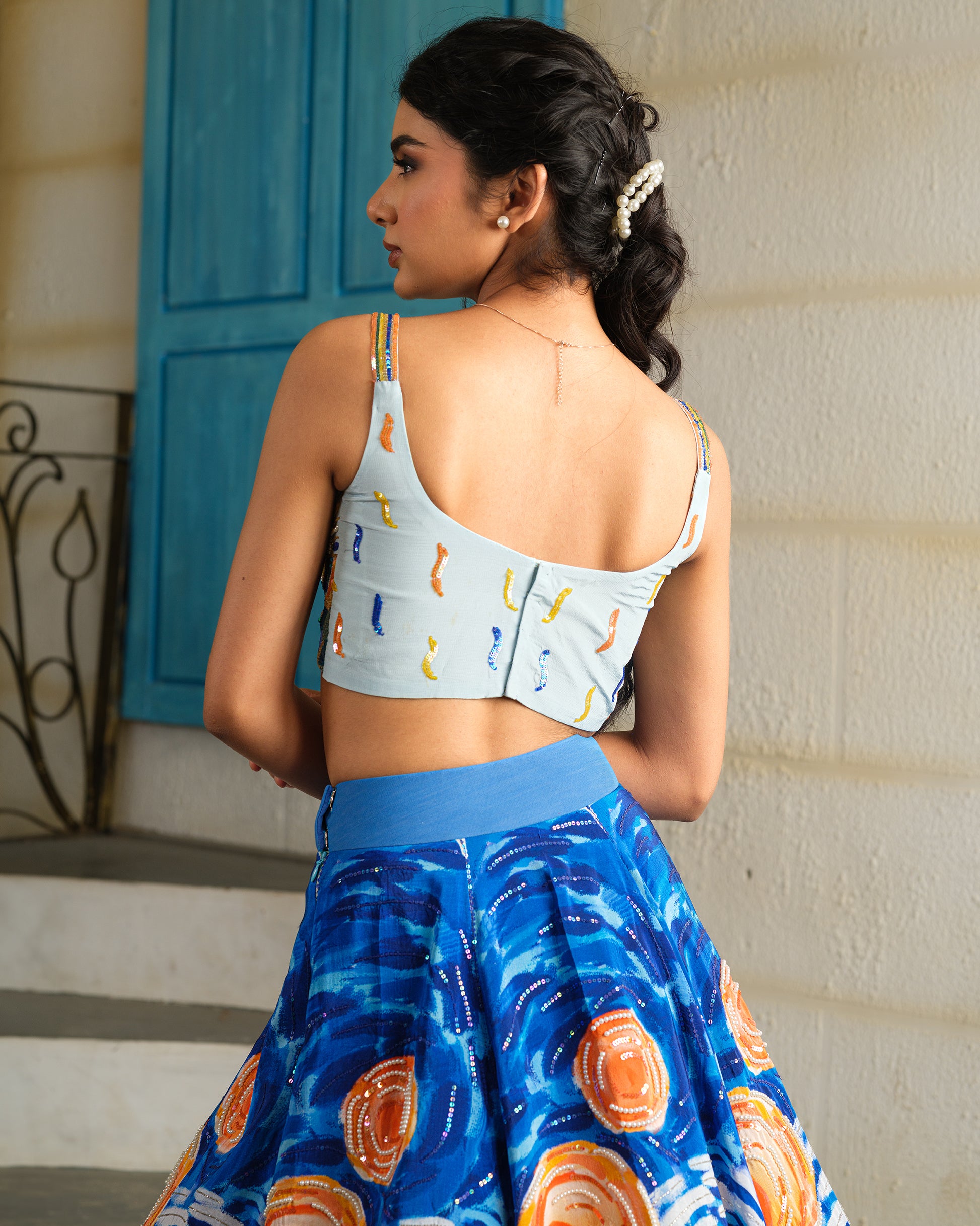 Blue Starry Night Lehenga Set