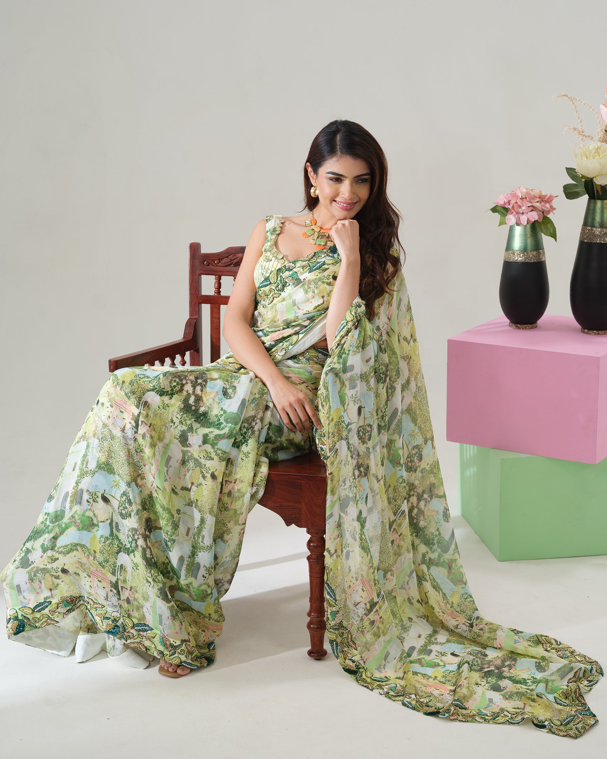 Enchanted Forest Saree